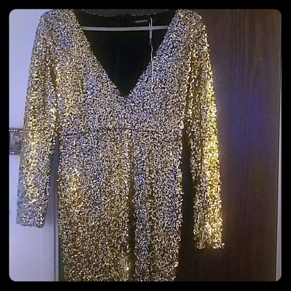 Gold sequin dress